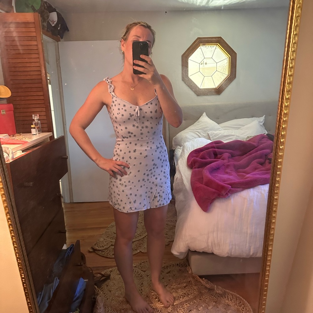 Sunday Best Light Blue flowered Mini Sundress